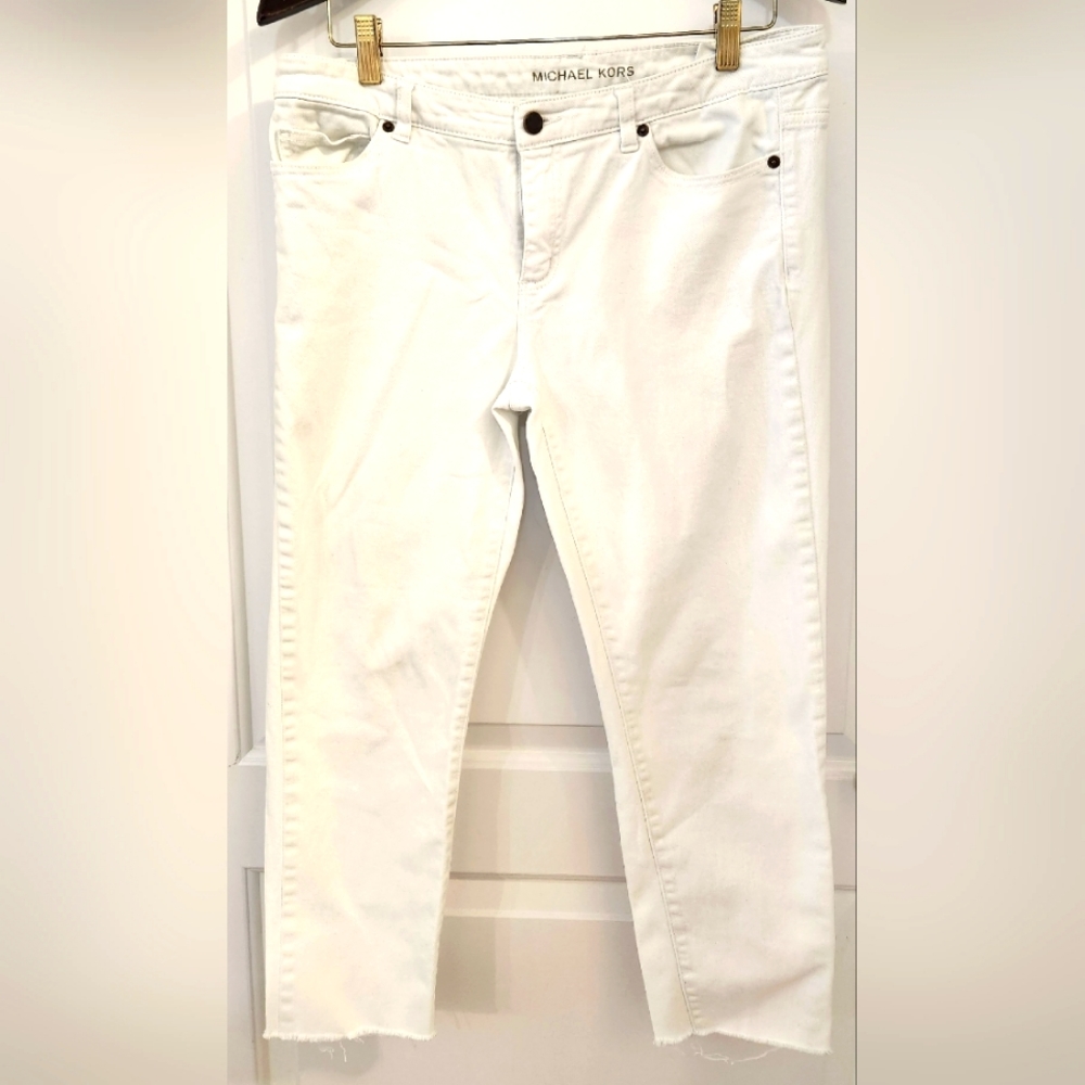 Michael Kors White Denim Pants Capri Size 8